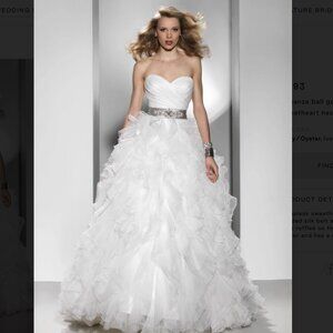 Justin Alexander Signature Chiffon Ruffle Ballgown Wedding Dress